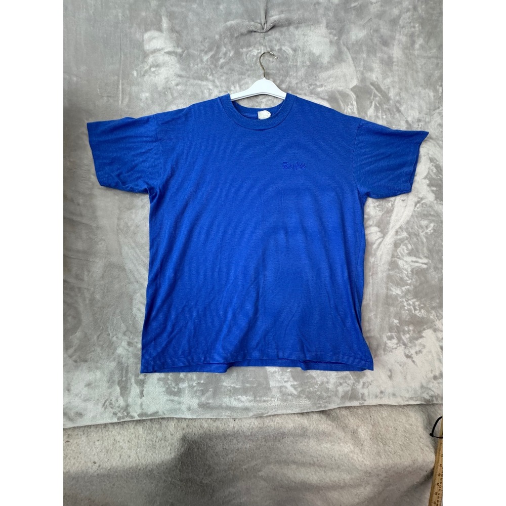 Vintage Body Glove Royal Blue Micro Stripe Embroidered Logo T-Shirt XL Canada